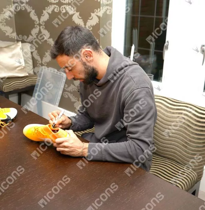 Icons Bruno Fernandes Signed Orange & White Nike Boot
