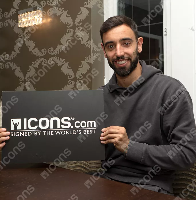 Icons Bruno Fernandes Signed Plaque And Photo Frame: Manchester United Star