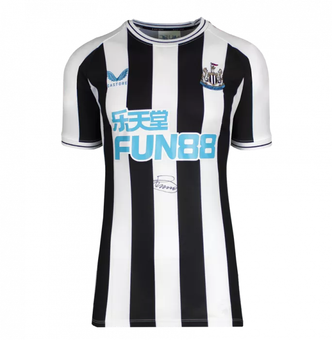 Icons Bruno Guimarães Front Signed Newcastle United 2022-23 Home Shirt In Classic Frame