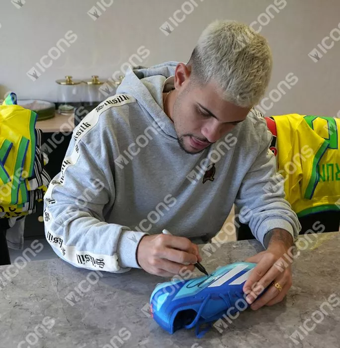 Icons Bruno Guimaraes Signed Adidas X Crazyfast.1 Boot In Acrylic Case