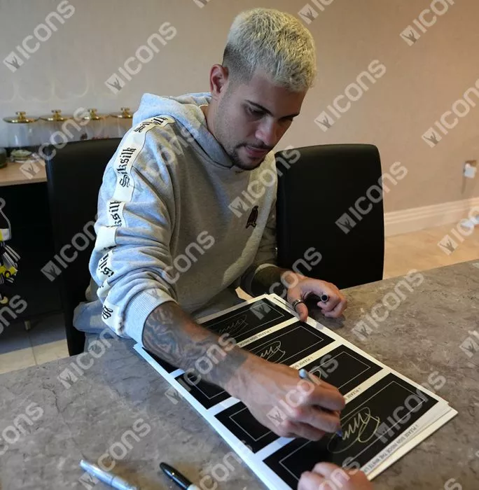 Icons Bruno Guimaraes Signed Plaque And Photo Frame: 2025 Carabao Cup Winner