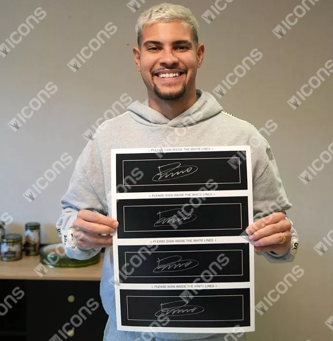 Icons Bruno Guimaraes Signed Plaque And Photo Frame: 2025 Carabao Cup Winner