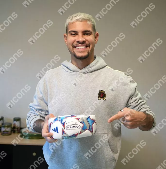 Icons Bruno Guimarães Signed UEFA Champions League Football In Acrylic Case