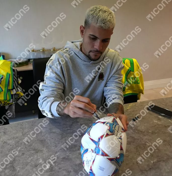 Icons Bruno Guimarães Signed UEFA Champions League Football In Acrylic Case
