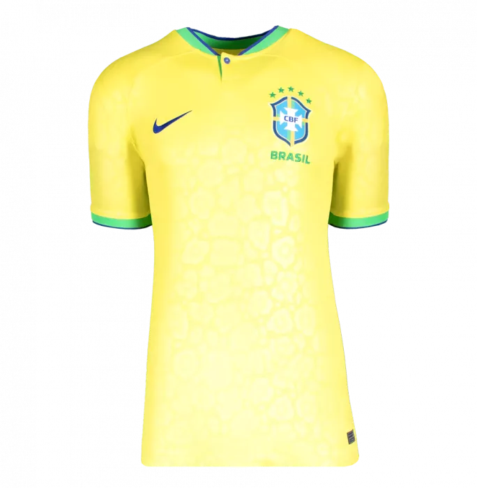 Icons Bruno Guimaraes & Vinicius Jr Signed Brazil Shirts In Classic Dual Frame