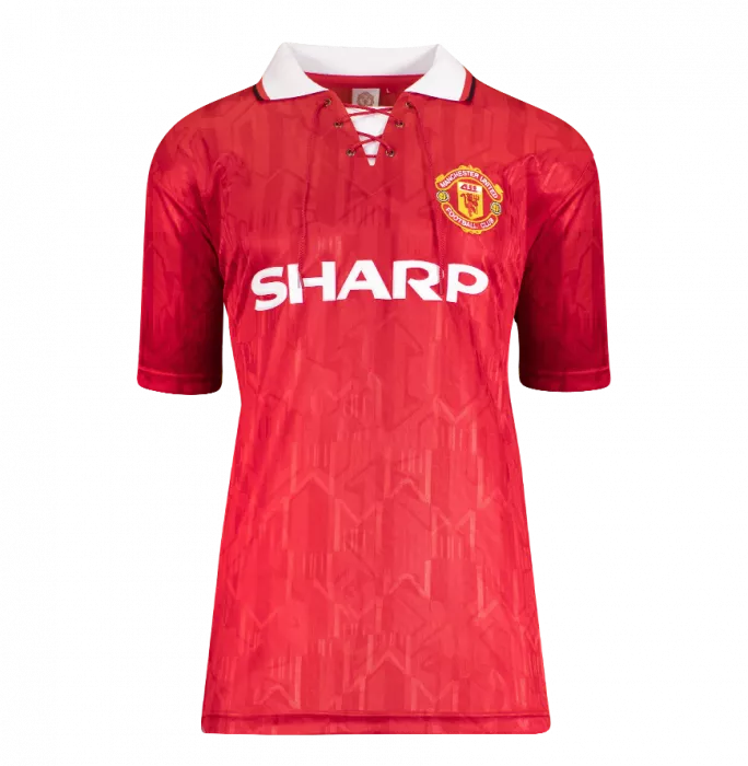 Icons Bryan Robson Back Signed Manchester United 1994 Home Shirt In Hero Frame: Option 1
