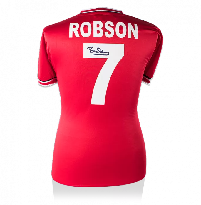 Icons Bryan Robson Back Signed Manchester United Home Shirt: 1985 FA Cup Final Edition