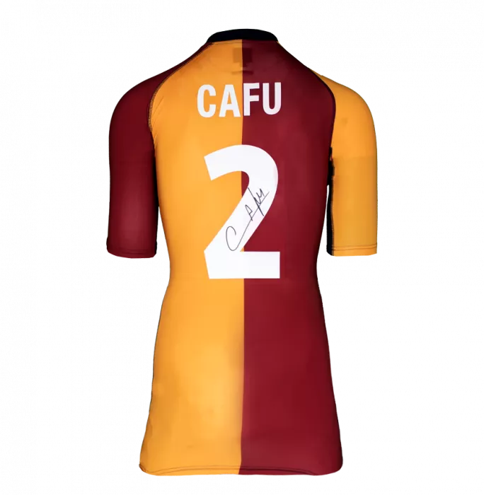 Icons Cafu Back Signed AS Roma 2001-02 Shirt In Classic Frame