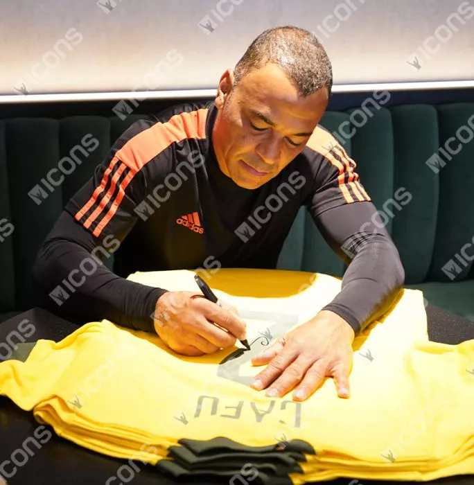 Icons Cafu Official FIFA World Cup™ Back Signed And Framed Brazil Retro Shirt