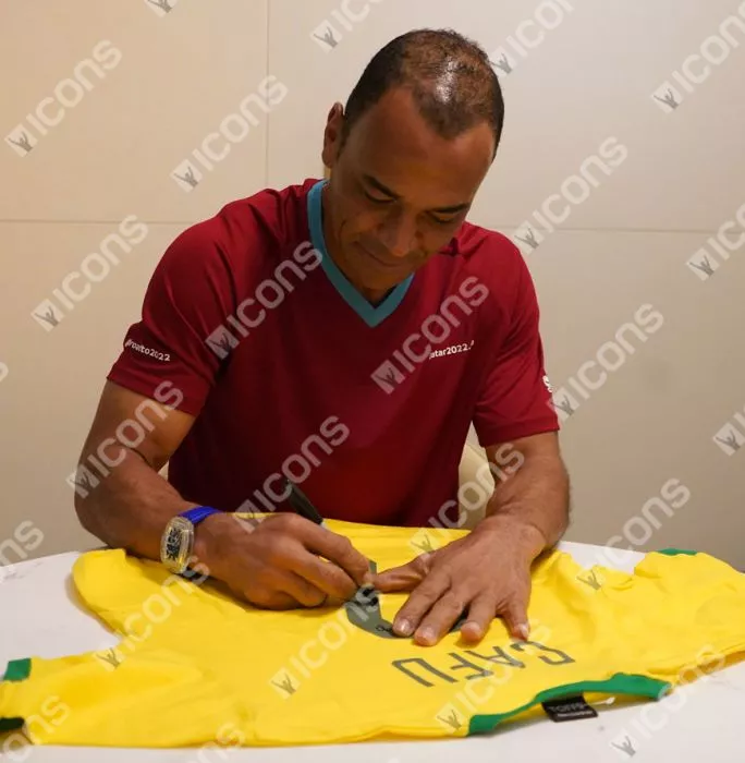 Icons Cafu & Raphinha Signed Brazil Shirts In Classic Dual Frame