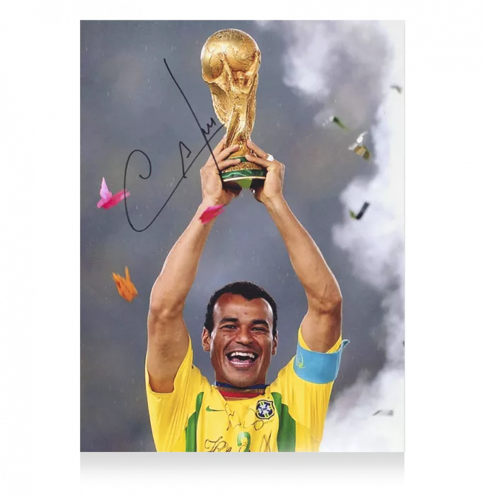 Icons Cafu Signed Brazil Photo In Premium Photo Frame: 2002 FIFA World Cup Winner