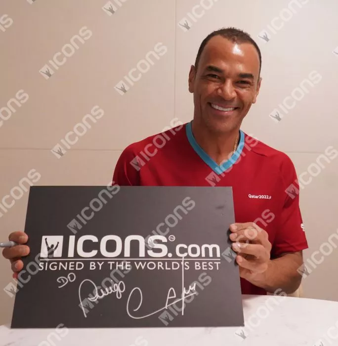 Icons Cafu Signed Brazil Photo In Premium Photo Frame: 2002 FIFA World Cup Winner