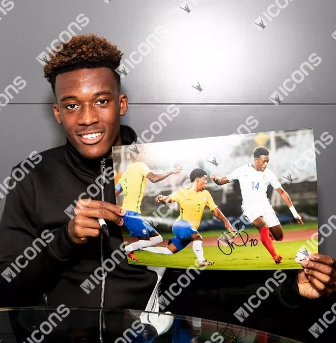 Icons Callum Hudson-Odoi Signed England Photo: Three Lions' Next Big Thing