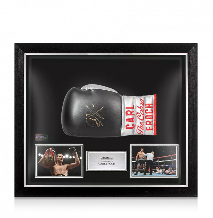 Icons Carl Froch Signed Boxing Glove: The Cobra In Bubble Frame: Option 1