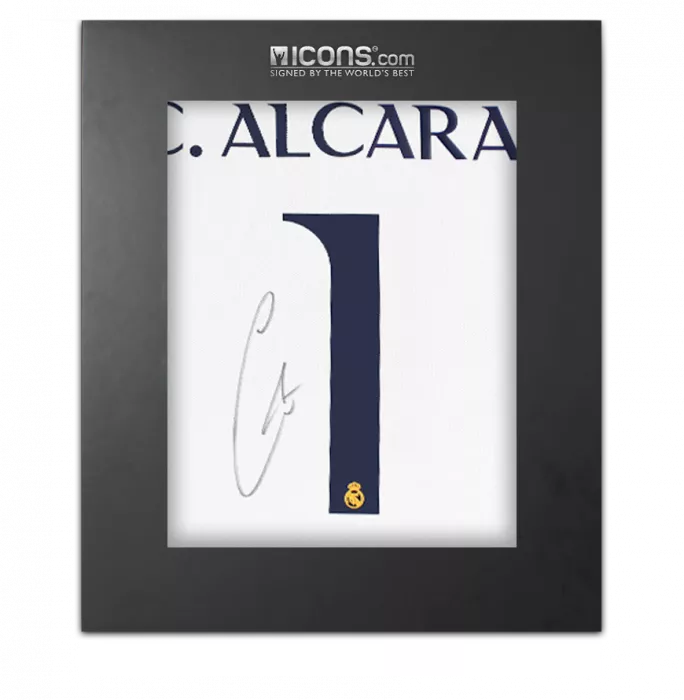 icons Carlos Alcaraz Back Signed Real Madrid CF 2023-24 Home Shirt In Deluxe Packaging