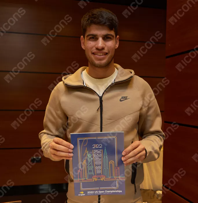 Icons Carlos Alcaraz Signed 2022 US Open Championships Magazine
