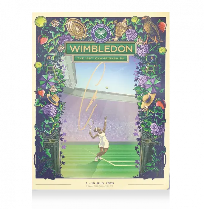 icons Carlos Alcaraz Signed 2023 Wimbledon Final Programme