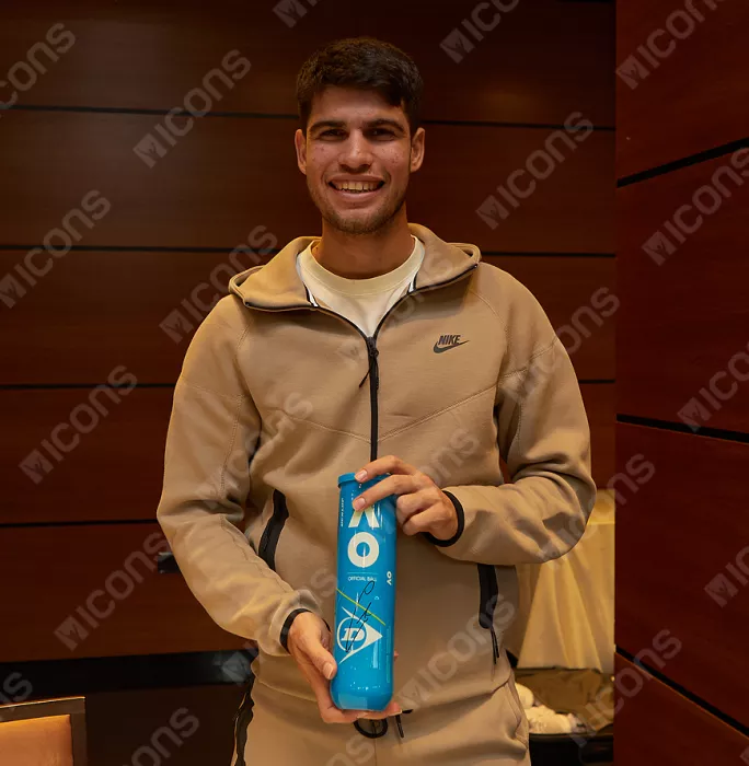 Icons Carlos Alcaraz Signed Dunlop Australian Open Tennis Ball Tube