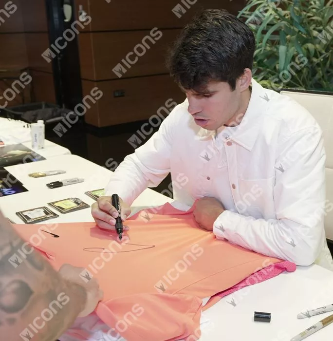 Icons Carlos Alcaraz Signed Nike Dri-Fit Court Victory Tennis T-Shirt In Deluxe Packaging