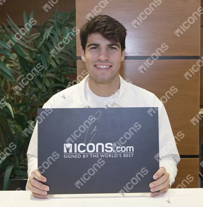 Icons Carlos Alcaraz Signed Nike Dri-Fit Court Victory Tennis T-Shirt In Deluxe Packaging