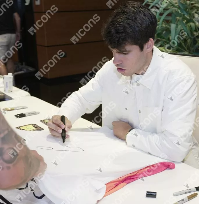 Icons Carlos Alcaraz Signed Nike Slam Men's Dri-FIT Tennis Shirt In Hero Frame: 2025 French Open Winner