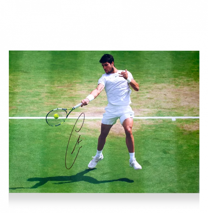 Icons Carlos Alcaraz Signed Photo In Black Wooden Frame: Furious Forehand