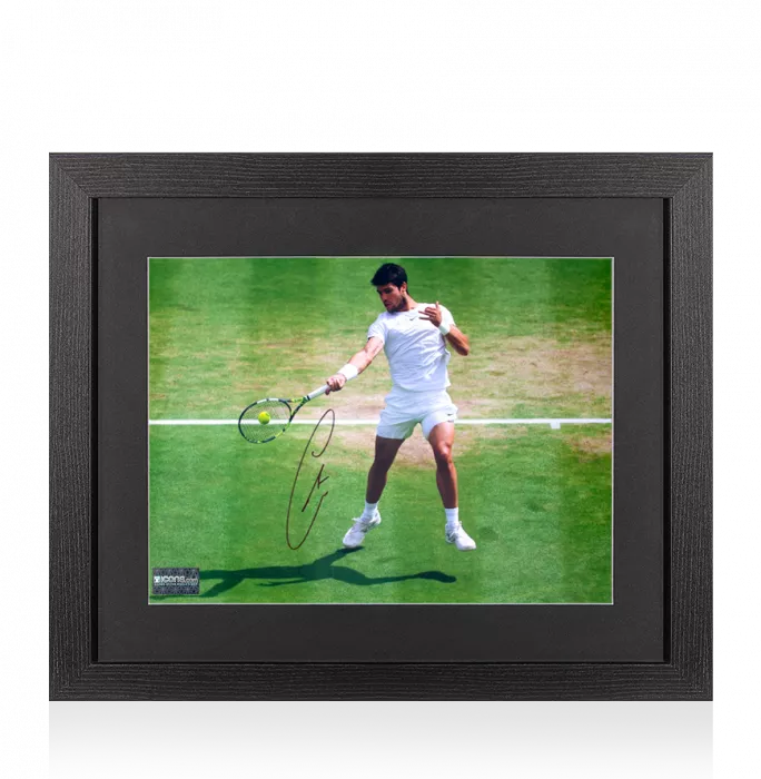 Icons Carlos Alcaraz Signed Photo In Black Wooden Frame: Furious Forehand