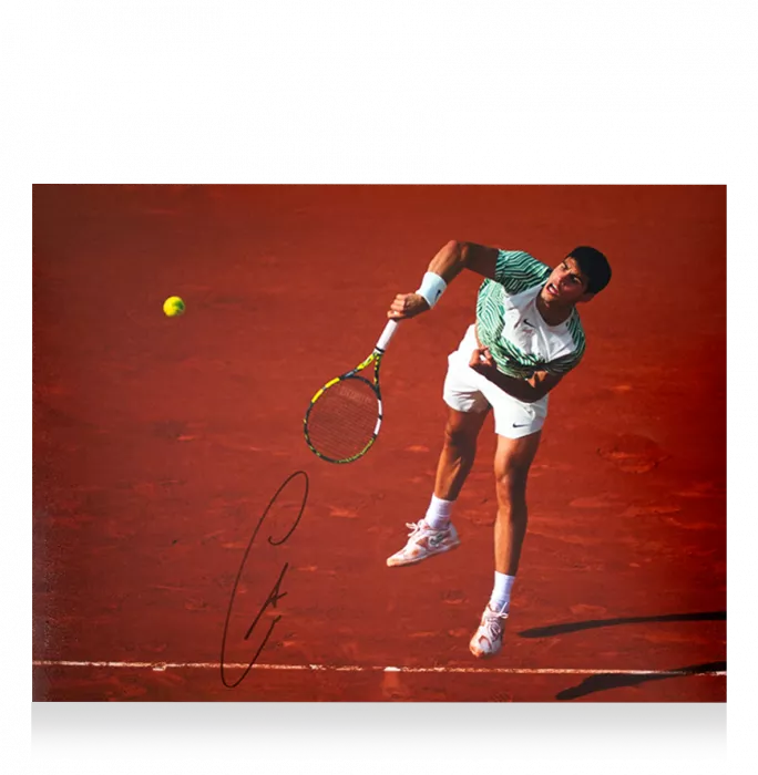 Icons Carlos Alcaraz Signed Photo In Premium Photo Frame: Super Serve