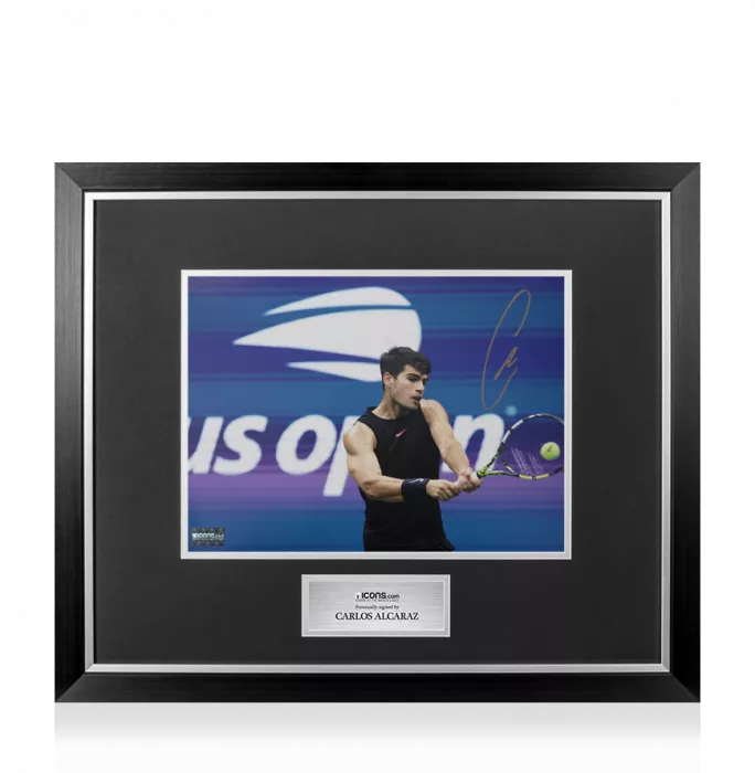 icons Carlos Alcaraz Signed Photo In Premium Photo Frame: US Open 2024 Action