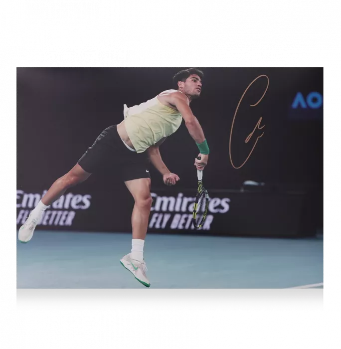 Icons Carlos Alcaraz Signed Photo In Premium Photo Frame: Australian Open 2024 Action