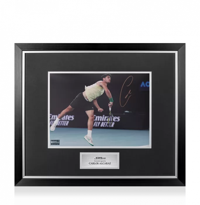 icons Carlos Alcaraz Signed Photo In Premium Photo Frame: Australian Open 2024 Action