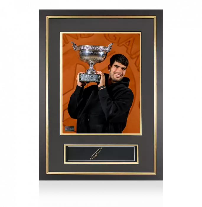 Icons Carlos Alcaraz Signed Plaque And Photo Frame: 2025 French Open Winner