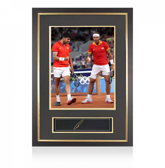 Icons Carlos Alcaraz Signed Plaque And Photo Frame: 'Nadalcaraz' Olympic Doubles