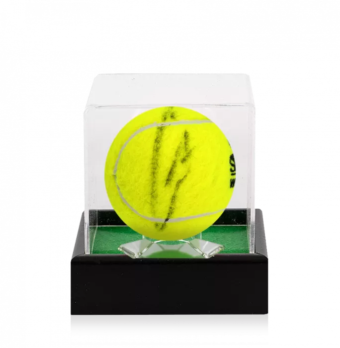 icons Carlos Alcaraz Signed Slazenger Wimbledon Tennis Ball In Acrylic Case