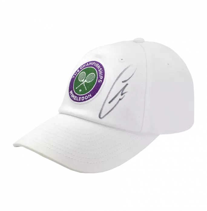 Icons Carlos Alcaraz Signed White Wimbledon Tennis Cap