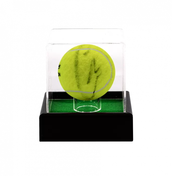 icons Carlos Alcaraz Signed Wimbledon 2024 Tennis Ball In Acrylic Case