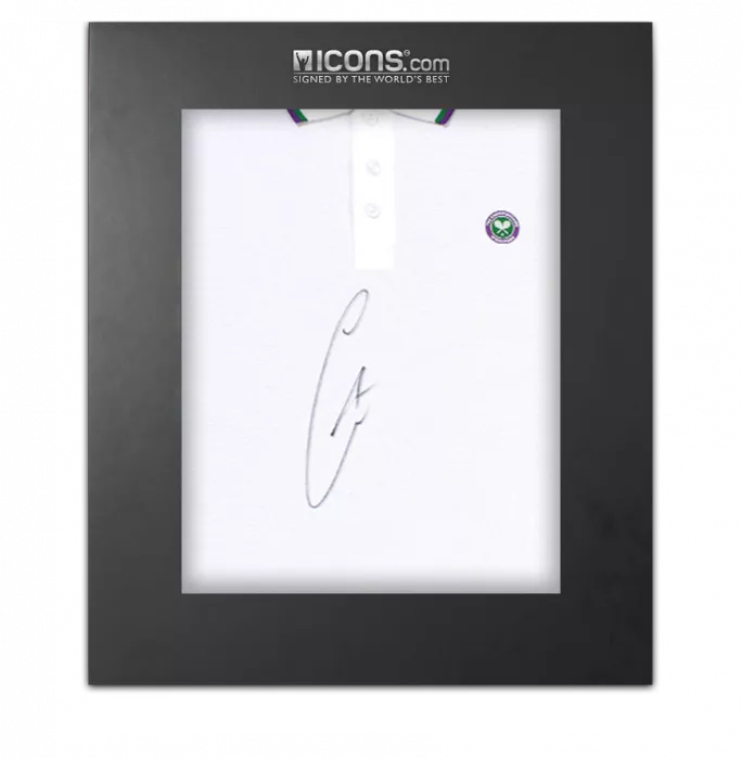 icons Carlos Alcaraz Signed Wimbledon Mens Core Pique Polo Shirt In Deluxe Packaging
