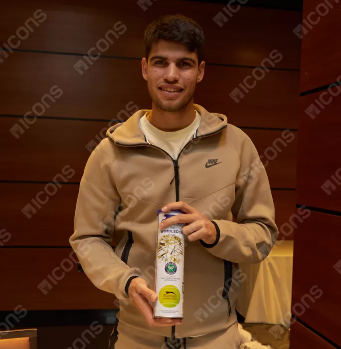 Icons Carlos Alcaraz Signed Wimbledon Tennis Ball Tube