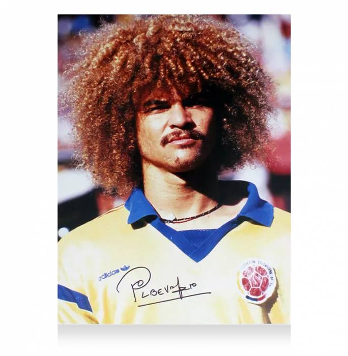 Icons Carlos Valderrama Official 1990 FIFA World Cup™ Signed And Framed Colombia Photo