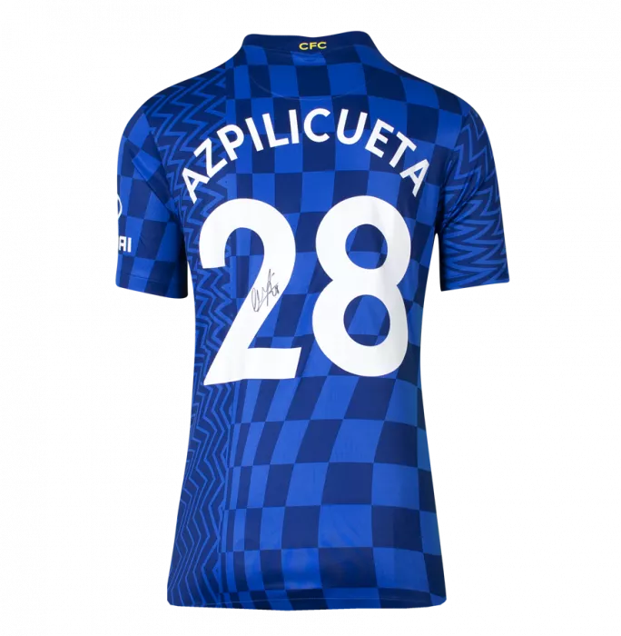 Icons Cesar Azpilicueta Back Signed Chelsea 2021-22 Home Shirt In Classic Frame