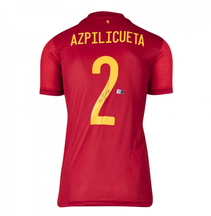 Icons Cesar Azpilicueta Back Signed Spain 2020 Home Shirt
