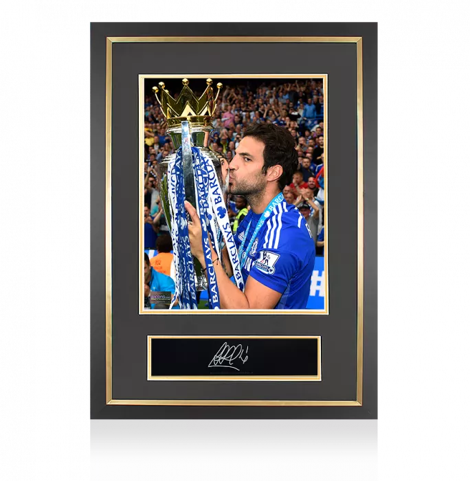 icons Cesc Fabregas Signed Plaque and Photo Frame: 2014-15 Premier League Winner