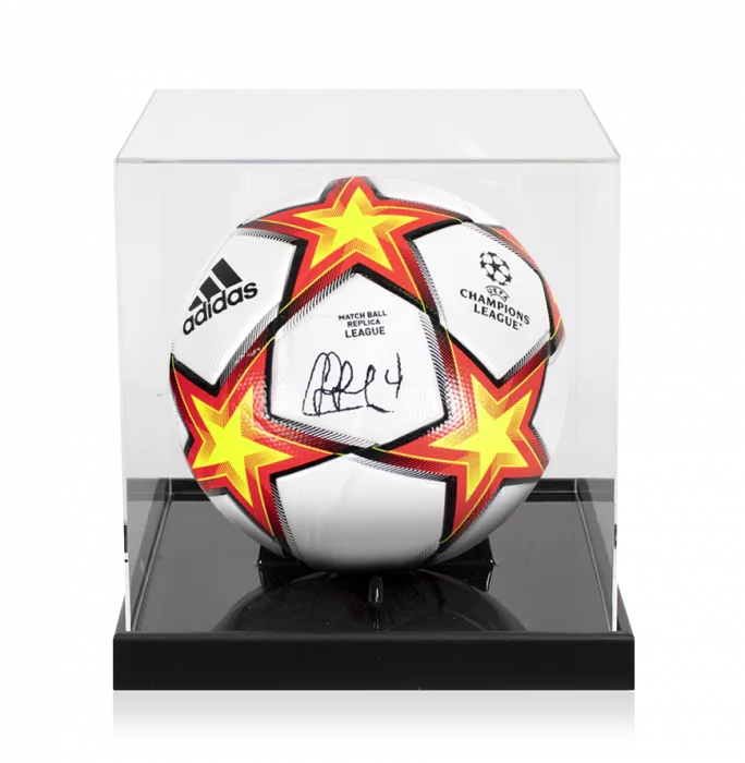 icons Cesc Fabregas Signed UEFA Champions League Football In Acrylic Case