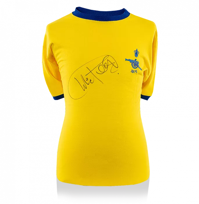 icons Charlie George Front Signed Retro Arsenal Away Shirt: 1971 FA Cup Winners Edition