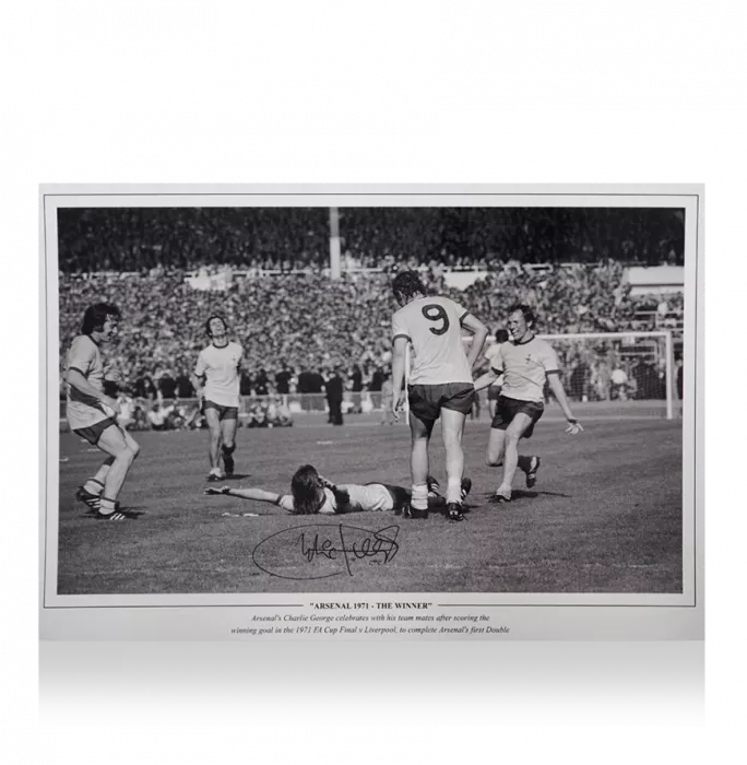 icons Charlie George Signed Arsenal Photo: 1971 FA Cup Final The Winner