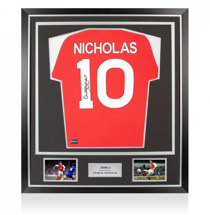Icons Charlie Nicholas Back Signed Arsenal Home Shirt In Classic Frame