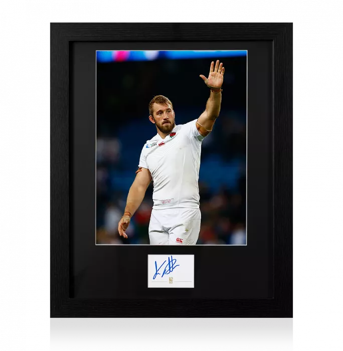 icons Chris Robshaw Signed Rugby World Cup 2015 Card and England Photo Frame