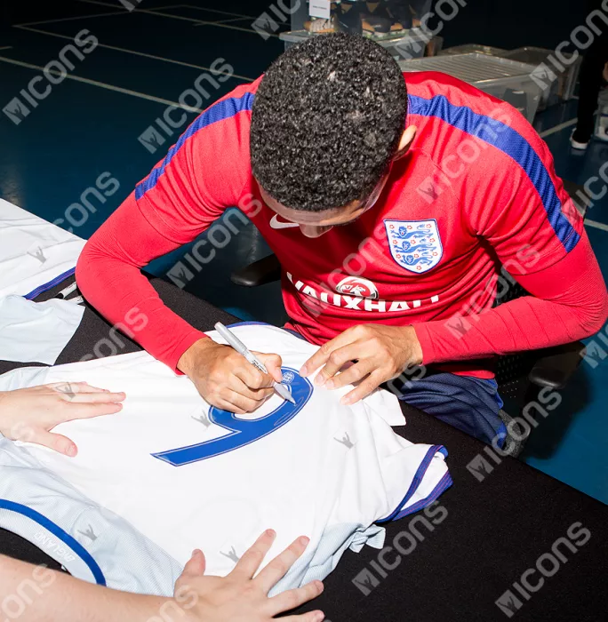 Icons Chris Smalling England Back Signed 2016-17 Home Shirt: Number 6