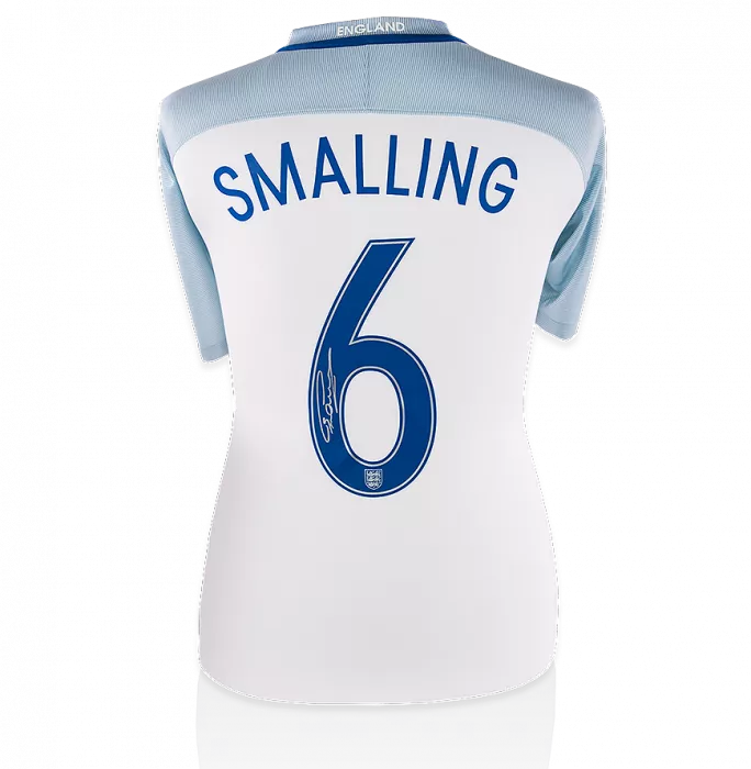 icons Chris Smalling England Back Signed 2016-17 Home Shirt: Number 6