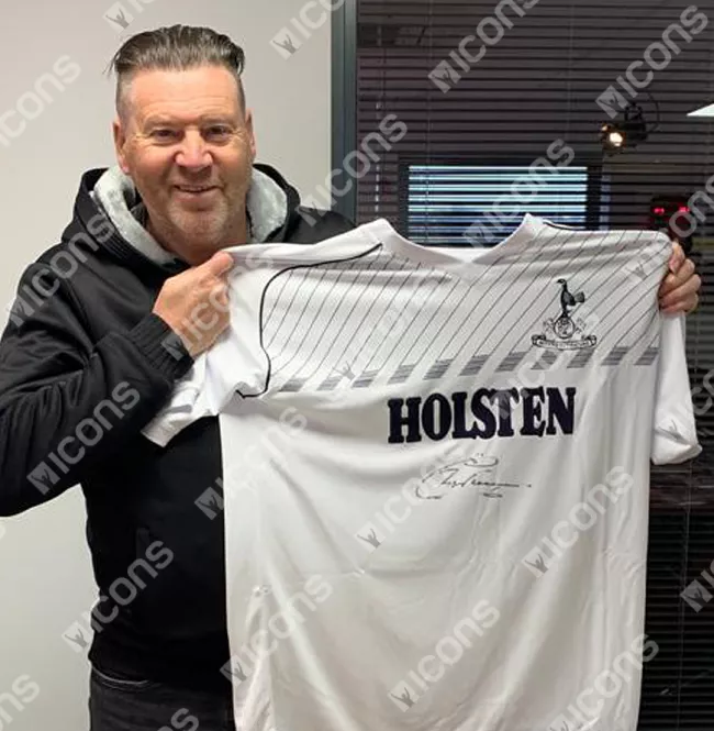 Icons Chris Waddle Front Signed Tottenham Hotspur 1986 Home Shirt In Classic Frame